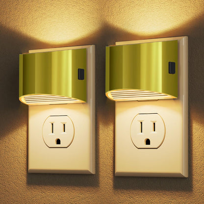 DORESshop LED Night Light[2 Pack], Night Lights Plug into Wall, 3 Level Brightness Adjustable Plug in Night Light, Dusk to Dawn Sensor, Nightlights for Adults, Bedroom, Bathroom, Hallway, 3000K