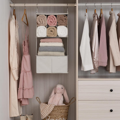 GRANNY SAYS 3-Shelf Hanging Closet Organizer and Storage, Collapsible Hanging Closet Shelves, Hanging Organizer for Closet & RV, Gray, 29 ½" H X 12" W X 12" D, 1-Pack