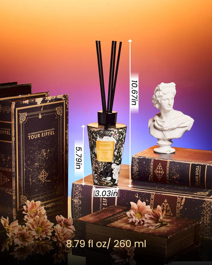 M&SENSE Reed Diffuser Set, Jasmine Sandalwood Scented 6.3 fl oz Natural Essential Oil Diffusers with Sticks, Non-Toxic Organic Air Freshener, Long-Lasting Fragrance Oils for Home Bathroom Living Room