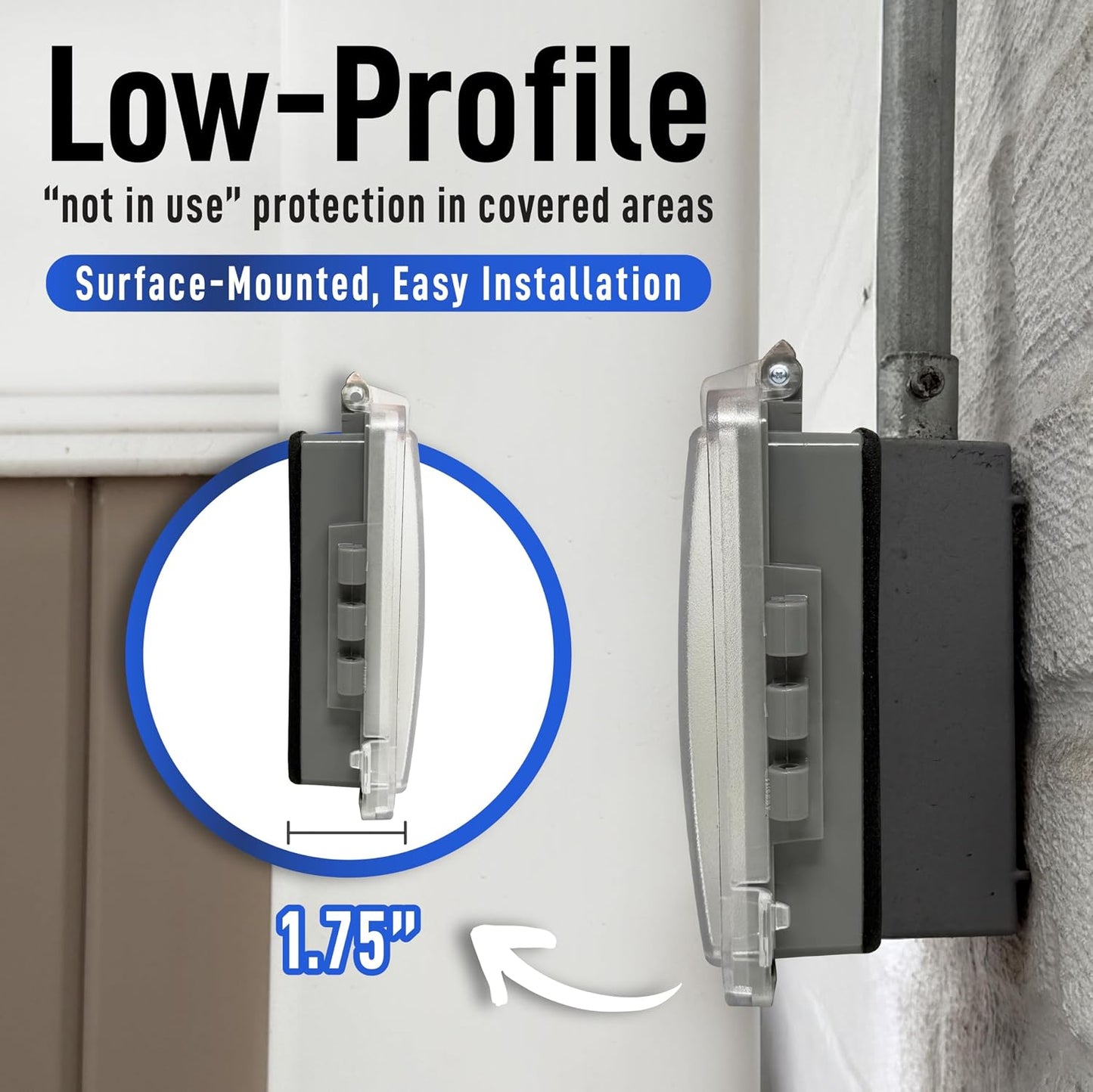 Sealproof 1-Gang Extra Deep Weatherproof in Use Outdoor Duplex Outlet Cover with Box Kit, Lockable, UL Extra Duty Compliant, 18 Configurations