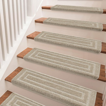 PURE ERA Carpet Stair Treads Tape Free Non Slip Indoor Stair Carpet Stair Protectors Pet-Friendly Non-Slip Skid Resistant Washable Reusable 8" x 30"(2 Pieces,Black)