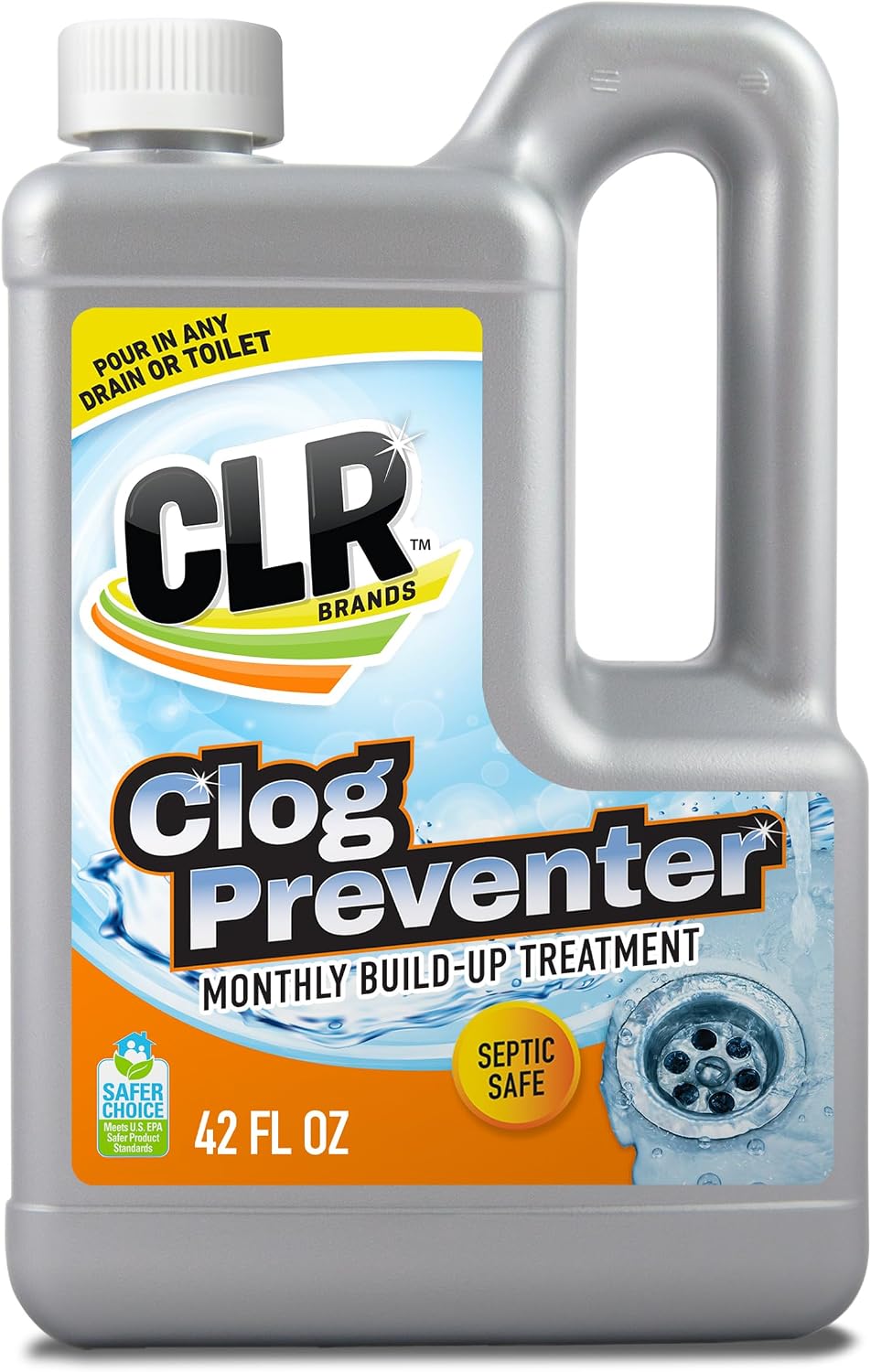 CLR Clear Pipes & Drains Clog Remover and Cleaner, For Shower, Sink, Toilet, Garbage Disposal, 42 Ounce Bottle