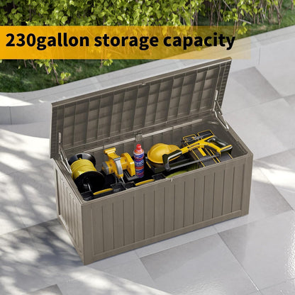 Outdoor Storage Box 325GAL Waterproof Resin Deck Box,Pool Accessories Supplies，UV-Resistant Lockable Package Delivery Bin for Garden Tools,Large Patio Outside Cushions,Chest,Furniture,Black
