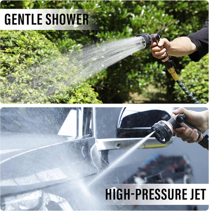 Heavy Duty Metal Hose Sprayer, 8 Patterns & Thumb Control, Orange | Rust-proof metal,8 spray patterns,thumb-control flow,on-off valveergonomic grip,for lawns, plants,cars,pets