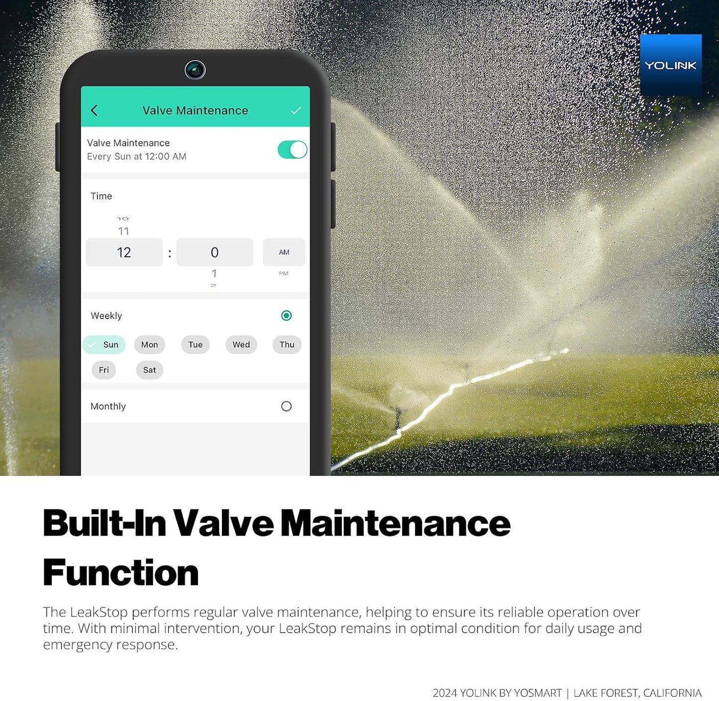 YoLink LeakStop 1-Channel for Toilets/Sinks, Auto Shutoff Valve & Leak Detector, Real-Time Monitoring, LoRa Long-Range, 2 AA Up to 5-Year Battery, App/SMS/Email Alerts – Hub Included