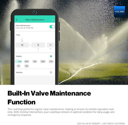 YoLink LeakStop 1-Channel for Toilets/Sinks, Auto Shutoff Valve & Leak Detector, Real-Time Monitoring, LoRa Long-Range, 2 AA Up to 5-Year Battery, App/SMS/Email Alerts – Hub Included