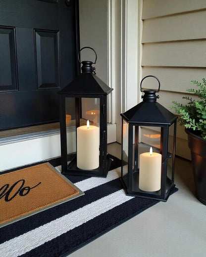 Gmnee 3"x4" Flickering Flameless Candles with Remote Timer, Real Wax, Ivory Pillar Candles, Set of 3 Fake LED Battery Operated Candles for Home, Fireplace, Centerpiece, Rustic and Farmhouse Decor