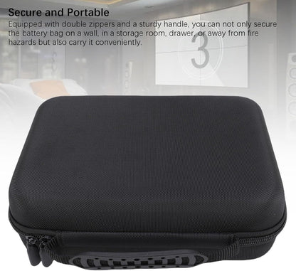 LICAEVEY Hard EVA Battery Organizer Storage Box Case with Tester Holder for AA AAA C D 3V 9V Batteries - Black Protective Container