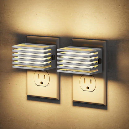 JandCase Motion Sensor Night Light, [2 Pack] Night Lights Plug into Wall, Dusk to Dawn & Motion Sensor, 3 Level Brightness Dimmable Plug in Night Light, 3000K Nightlight for Bedroom Bathroom Hallway