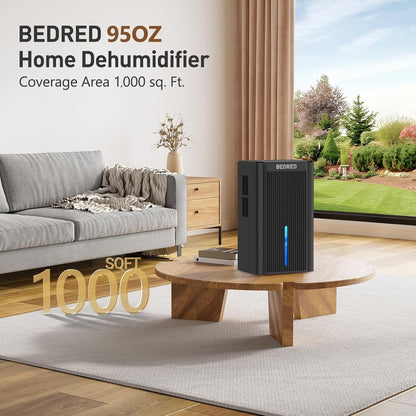 Dehumidifier, 95OZ Dehumidifier for Home 1000 Sq.Ft - Quiet with Auto Shut Off & Relaxing 7 Color Ambient Light,Ideal for Livingroom, Bedroom, Basement(White)