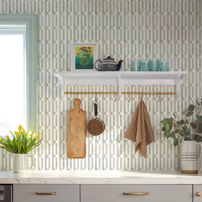 STICKGOO Peel and Stick Backsplash Tiles 12"x12", Waterproof Stick on Kitchen & Bathroom Backsplash, PVC Self Adhesive Wall Tiles for Fireplace, White/Marble Black (10 Sheets)