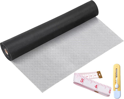 Window Screen Replacement Kit 32 Inch X 66 Feet Durable High Hardness Nanofibers Roll Screen Mesh Window Screen Repair Kit Black for Any Door and Window