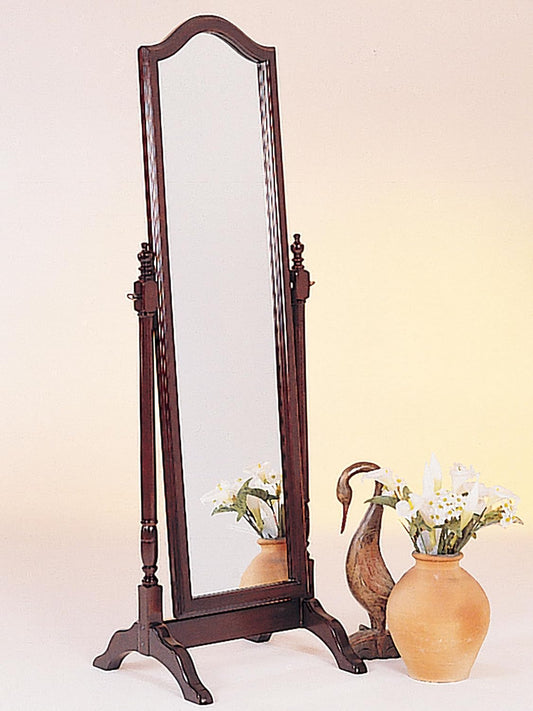 Coaster Home Furnishings - Cabot - Wood - Cheval Standing Mirror with Swivel Base, Full-Length Viewing and Arched Top - Bedroom, Entryway & Dressing Area - Merlot - 3103