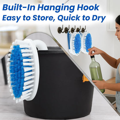 Scrub Brush, 2 Pack Household Cleaning Brushes with Stiff Bristles, Scrubbing Brush for Carpet, Shower, Bathtub, Kitchen, Pool Tile, Bathroom Scrubber, Small
