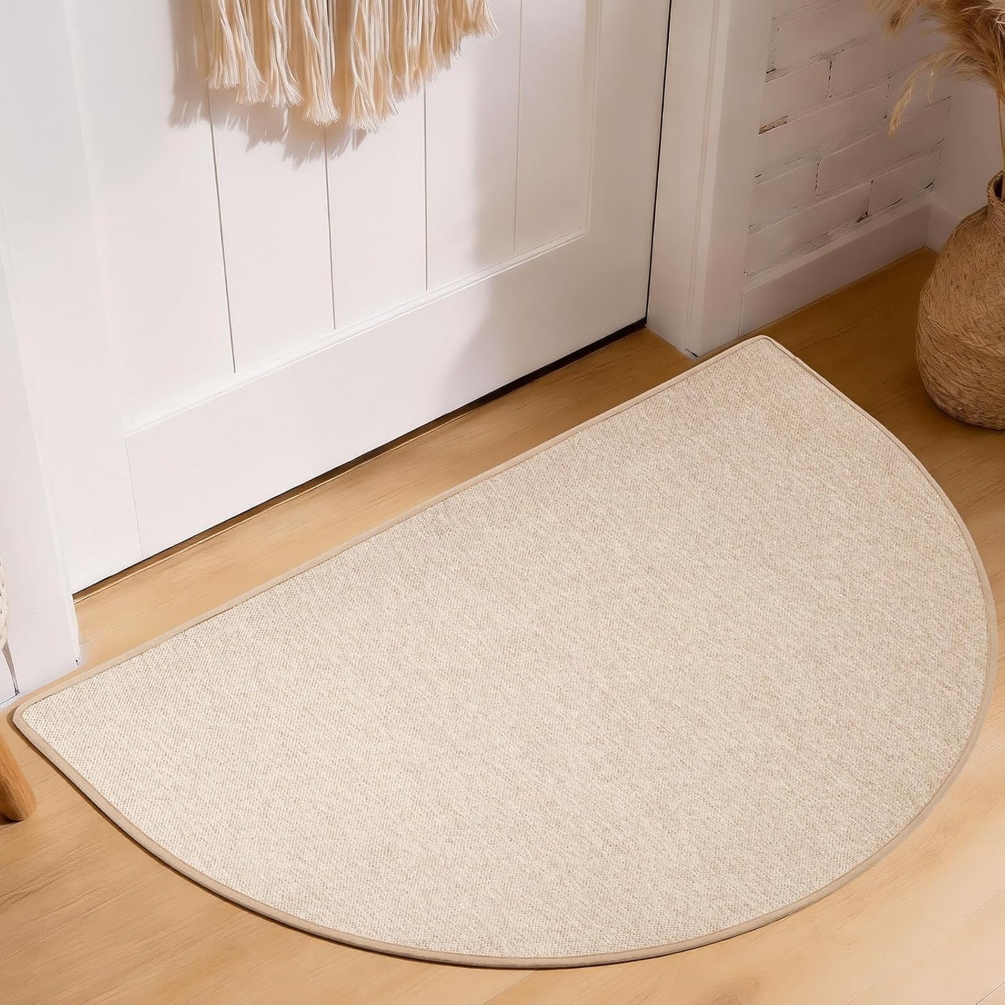 Door Mat 30"x17", Non Slip Washable Door Mat Indoor Entrance, Low Profile Absorbent Entry Rug for Front Door, Entryway, Inside Entrance, Rubber Backing Dirt Trapper Indoor Mat, Khaki
