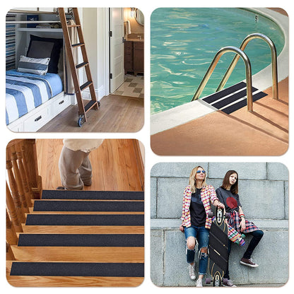 Qingluan Grip Tape, Heavy Duty Anti Slip Tape for Stairs Outdoor/Indoor Waterproof 4" x 33 ft, Safety Non-Slip Roll for Stair Step Traction Treads Stair Non Slip Strips Grey