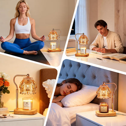 Candle Warmer Lamp with Timer Dimmer - Birthday Gift for Women Mom, Electric Wax Melter Warmer Adjustable Height for Jar Candles Housing Warming Home Decor