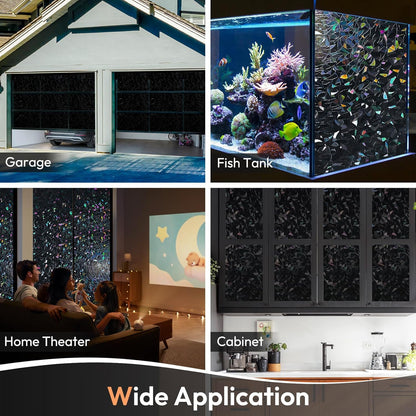 Haton Window Privacy Film, Stained Glass Rainbow Film Decorative Window Clings, Static Cling Sun Blocking Stickers Decals Coverings Tint for Home Heat Control, Non-Adhesive 17.5" x 78.7"