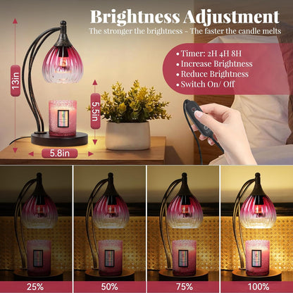 Candle Warmer Lamp with Timer Dimmer - Electric Light Wax Warmer for Jar Candles - Lamp with 2 Bulbs, Unique Birthday Gifts for Women Mom House Warming Gifts New Home Decor