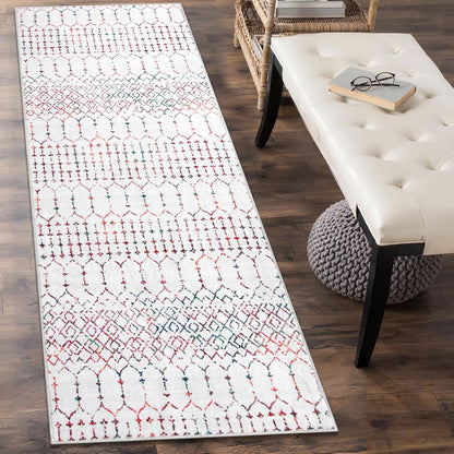 Lahome Moroccan Entry Rug 2x3, Non-Slip Washable Front Indoor Door Mat Rubber Backing Low-Profile Door Rugs, Small Geometric Print Distressed for Entryway Bathroom Kitchen, Black Hana