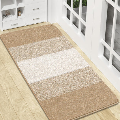 Kitinjoy Indoor Outdoor Door Mat, 32x20 Non-Slip Absorbent Dirt Trapper, Low-Profile Washable Inside Entrance Front Floor Mat, Sturdy Soft Entry Doormats for Entryway, Grey