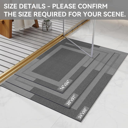 YDKGL Non Slip Bath Mat, Rubber Backing Ultra Thin Bathroom Rugs Fit Under Door Quick Dry Super Absorbent Washable Bath Rug Shower Mat for Bathroom Floor Bathtub Shower Sink, Easy Care Blue 16"x 24"