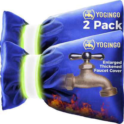 Outdoor Faucet Covers for Winter Freeze Protection, Hose Bib Covers for Winter, Water Spigot Cover Winter Insulated, 2 Pack 6.7" x 9.5" Pipe Insulation Cover Socks Outside Faucet Freeze Protector Blue
