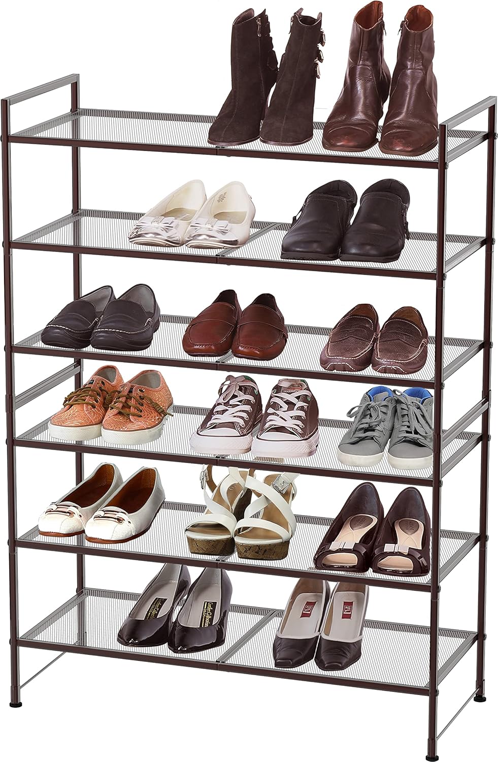 Simple Houseware 3-Tier Stackable Shoes Rack Storage Shelf, Black