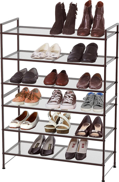 Simple Houseware 3-Tier Stackable Shoes Rack Storage Shelf, Black