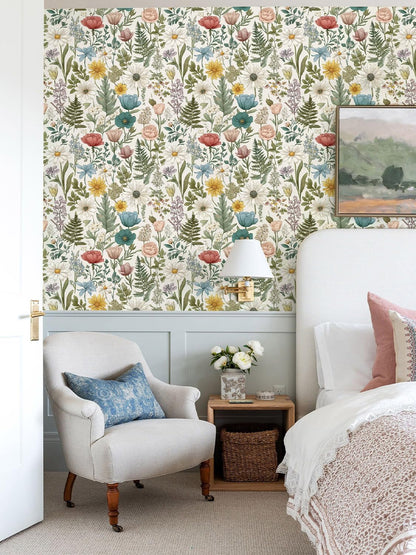 Orainege Pink Floral Peel and Stick Wallpaper Removable Self Adhesive Wallpaper 16.9inx118.1in Modern Wall Paper for Bedroom Bathroom Green Leaf Contact Paper for Cabinets