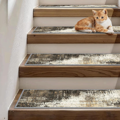 sarben Non Slip Stair Treads for Wooden Steps 15PCS - 8"x30" Indoor Safety Carpet, Edging Mats with TPE Adhesive Backing, Pet and Elderly Friendly Stair Rugs (Taupe) - Colors A