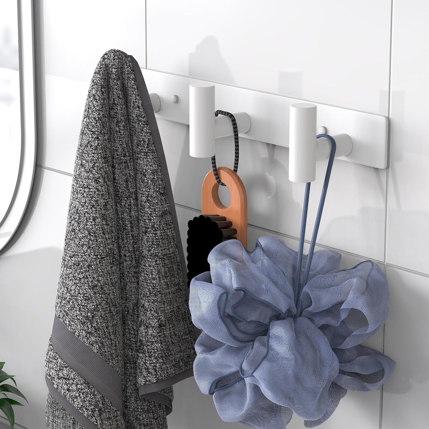 VAEHOLD Black Hat and Coat Wall Mount Rack - 3 Hooks for Robes, Bags, Keys, and Towels - Bathroom Towel Hanger Organizer (1 Pack)