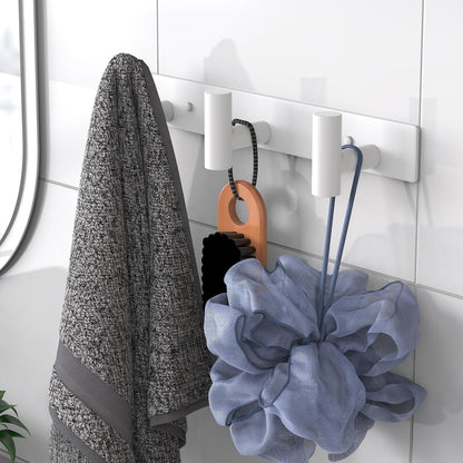 VAEHOLD Black Hat and Coat Wall Mount Rack - 3 Hooks for Robes, Bags, Keys, and Towels - Bathroom Towel Hanger Organizer (1 Pack)