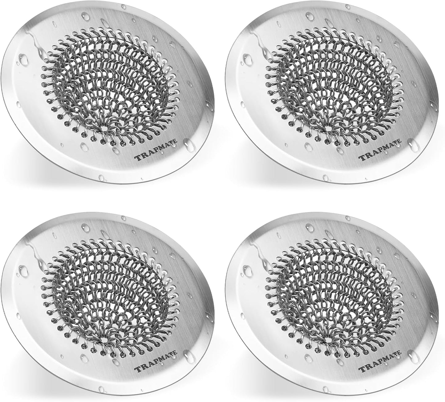 Reversible Kitchen Sink Drain Strainer Basket for Sink & Garbage Disposal | Easy Clean, Anti-Clogging, Fast Drainage, Anti-Slip, Anti-Rust, 304 Stainless Steel, Large Capacity, 4.4",Patented Chain Mesh