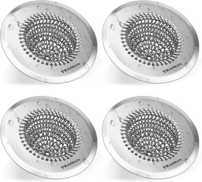 Reversible Kitchen Sink Drain Strainer Basket for Sink & Garbage Disposal | Easy Clean, Anti-Clogging, Fast Drainage, Anti-Slip, Anti-Rust, 304 Stainless Steel, Large Capacity, 4.4",Patented Chain Mesh