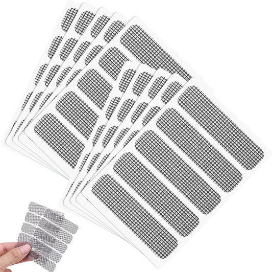 50Pcs Window Screen Patch, Waterproof Self-Adhesive Fiberglass Fine Mesh Weep Hole Covers Anti-Mosquito, Screen Repair Kit