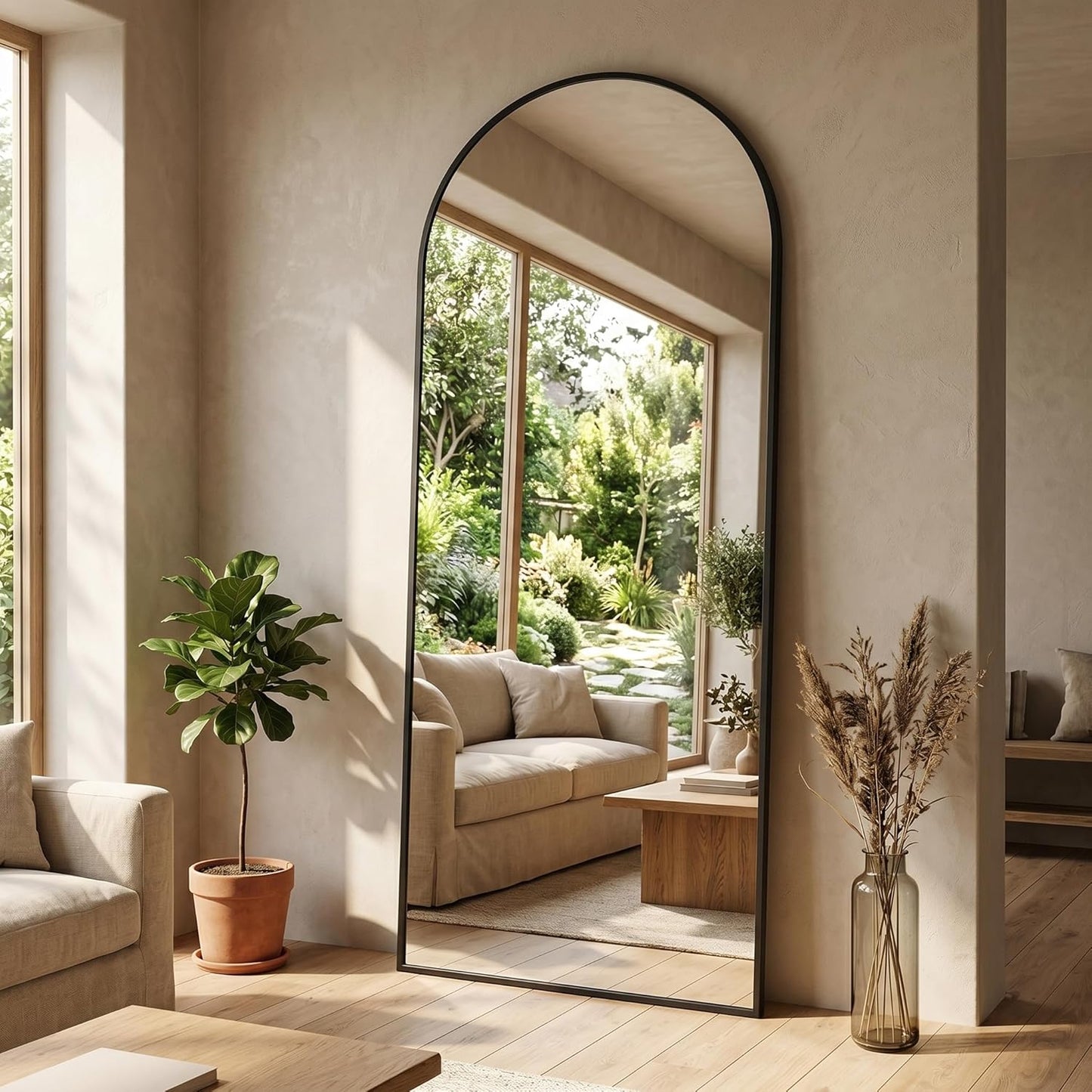 59"x16" Floor Mirror Full Length, Arched Full Length Mirror with Stand, Full Body Mirrors for Bedroom Living Room or Cloakroom Gold