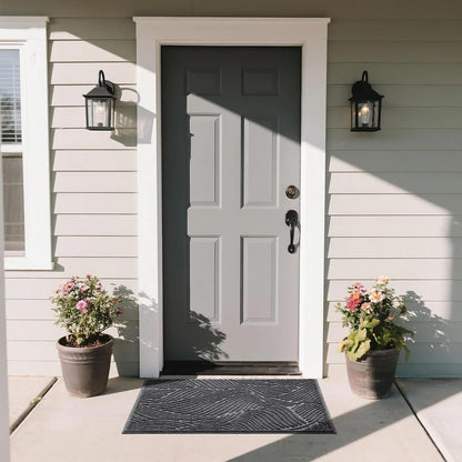 Yimobra Doormat Outdoor Entrance, Simple Stripes All-Weather Waterproof & Non-Slip Mat for Front Door, Heavy Duty Welcome Mat for Indoor, Garage, Patio-29.5x17, Dark Grey