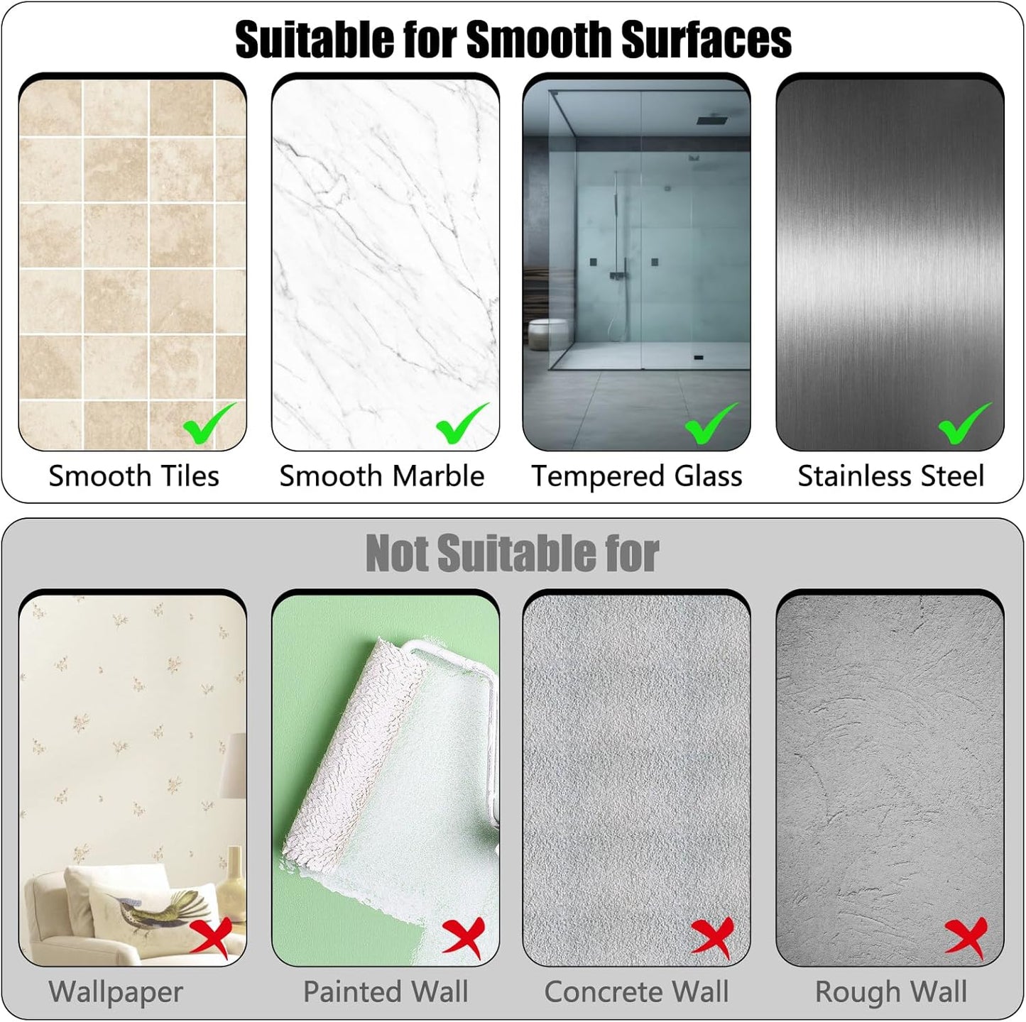 6 Pack Shower Caddy Adhesive Hooks Replacement Adhesive Hooks Sticker No Drilling Strong Sticker Wall Hooks for Bathroom/Kitchen / Office Corner Shelf basket Soap Dish,2 Double Hook and 4 Single Hook