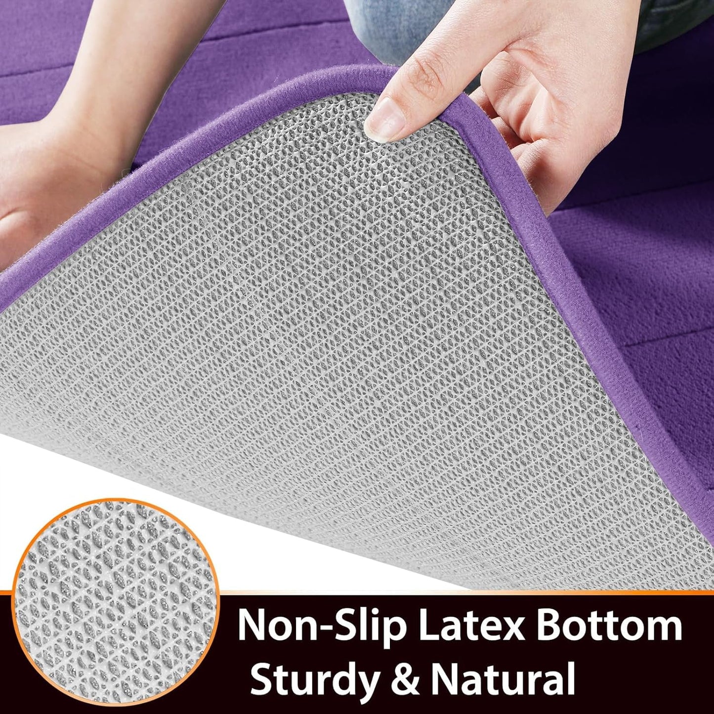 Yimobra Memory Foam Bath Mat, Super Soft Absorbent Bathroom Rug Non Slip, Quick Dry, Machine Washable Floor Carpet for Tub Shower, Home Decor Accessories, 24x17, Grey