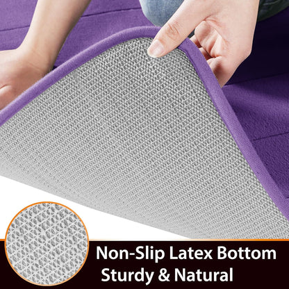 Yimobra Memory Foam Bath Mat, Super Soft Absorbent Bathroom Rug Non Slip, Quick Dry, Machine Washable Floor Carpet for Tub Shower, Home Decor Accessories, 24x17, Grey