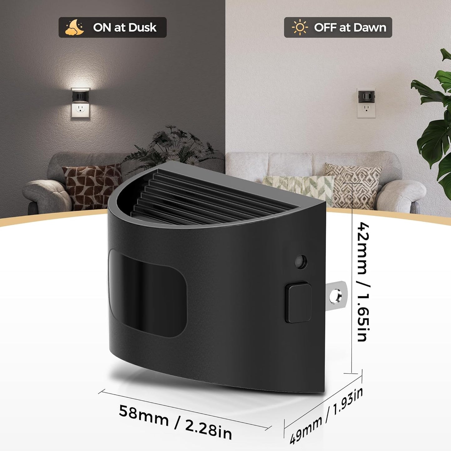 DORESshop LED Night Light[2 Pack], Night Lights Plug into Wall, 3 Mode Plug in Night Light with Motion Sensor, Dusk to Dawn Sensor, Nightlights for Adults, Bedroom, Bathroom, Hallway