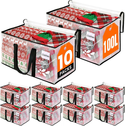 RoomHacks Heavy Duty Clear Moving Bags with Reinforced Handle and Double Zipper, Storage Totes, Packing Bags Alternative to Moving Essential and Supplies Box, Clear, Large, 6 Packs