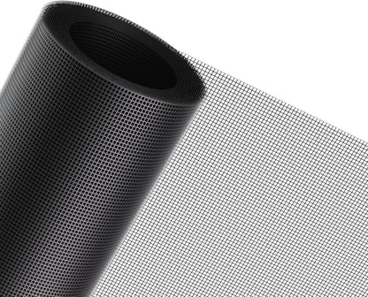 MAGZO Window Screen Replacement Mesh 48"W x 99"L - Pet Resistant Premium & Durable Polyester Screen Door Mesh, Allows Fresh Air In, DIY Repair Kit Includes Tool for Sliding Doors,Windows,Patio, Gray