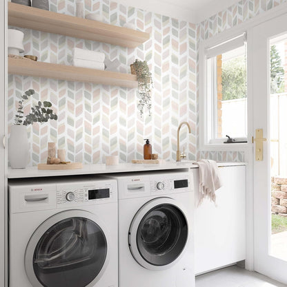 Boho Wallpaper Neutral Peel and Stick Wallpaper 78.7"x17.3" Geometric Wall Paper Beige and White Contact Paper Textured Removable Vinyl Waterproof for Bedroom Farmhouse Kitchen Bathroom