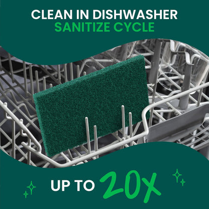 Scotch-Brite Heavy Duty Scouring Pad, Dish Scrubber for Kitchen + Outdoor, 3 Scrub Pads for Uncoated Pots and Pans, Cast Iron Cooktops, Grill Grates, Oven Racks, & BBQ, Durable, Long-Lasting