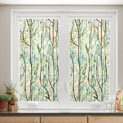 Finnez Window Privacy Film 3D Static Cling Window Film, No Glue Heat Control & 96% UV Blocking for Home Office, Decorative Frosted Glass Cover 17.5 Inch x 6.5 Feet