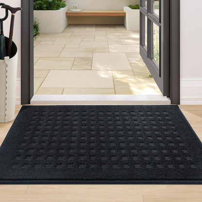 BEQHAUSE Dirt Trapper Door Mats 20"x32", Non-Slip Waffle Doormat Indoor Entrance Low-Profile, Dirt Resist and Absorbent Entryway Rugs Washable Inside Welcome Floor Mat for Front Back Door, Beige