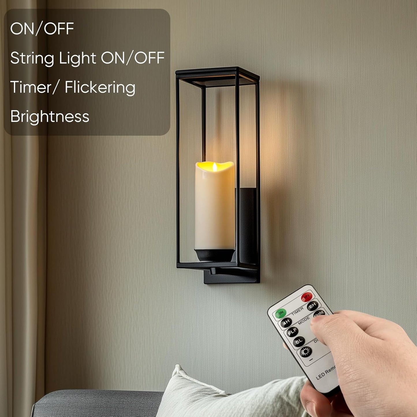 Homemory Dripping Wax Flameless Candles, Battery Operated Candles with Remote Control and Timers, LED Pillar Candles, Electric Fake Candles, 3" x 6", Set of 2