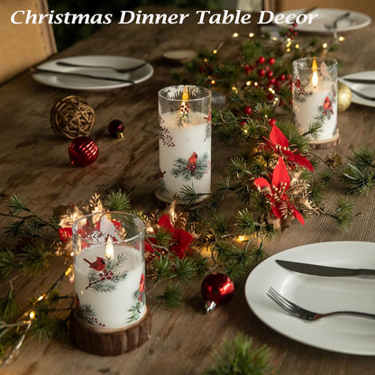 LUSHARBOR Flameless Candles with Remote, 3 Pack Battery Operated Candles Flickering Real Wax LED Fake Pillar Candles with Timer for Wedding Home Party, White